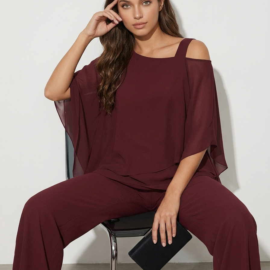 Women's Elegant Chiffon Two Piece Set