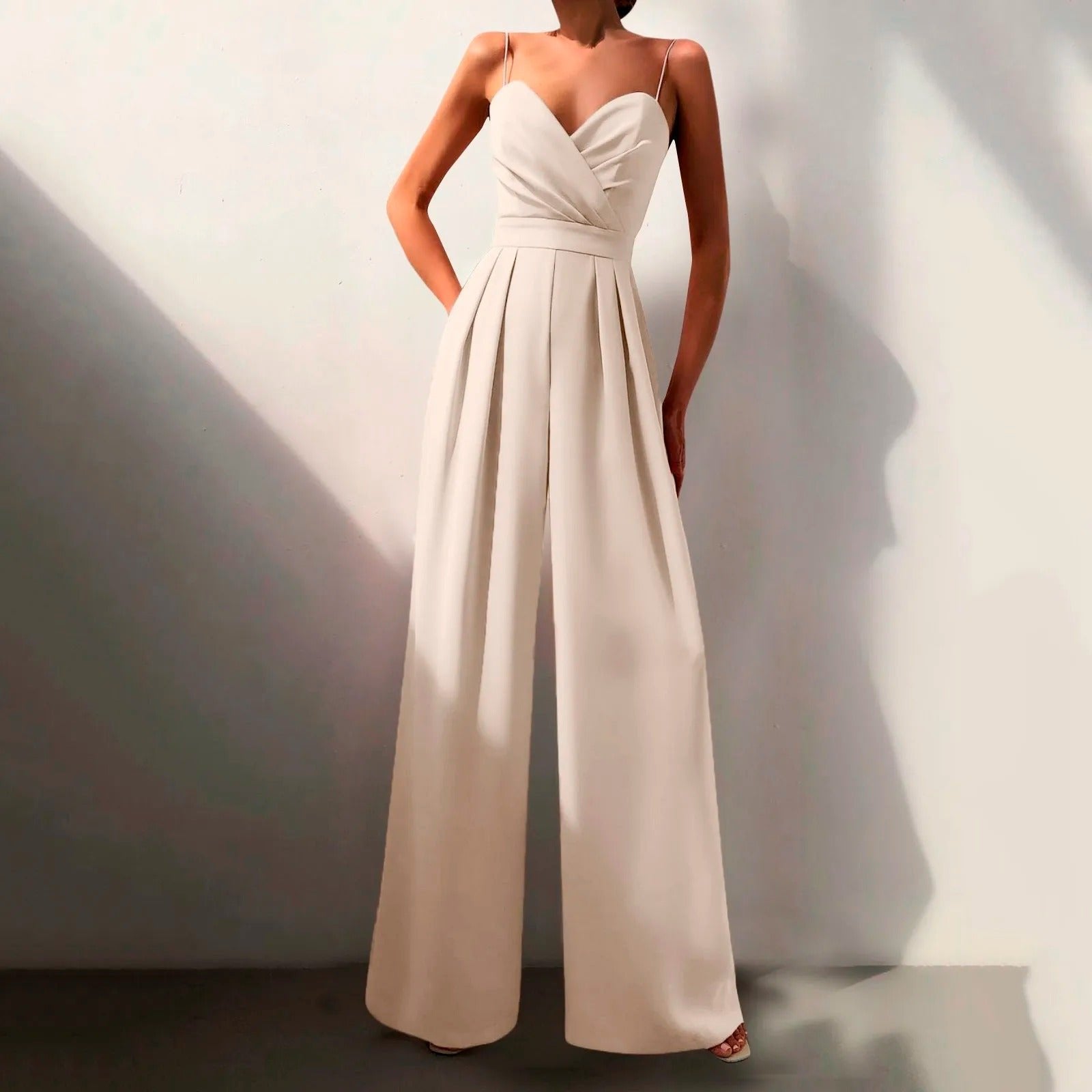 Women's Elegant Spaghetti Strap Wide Leg Jumpsuit