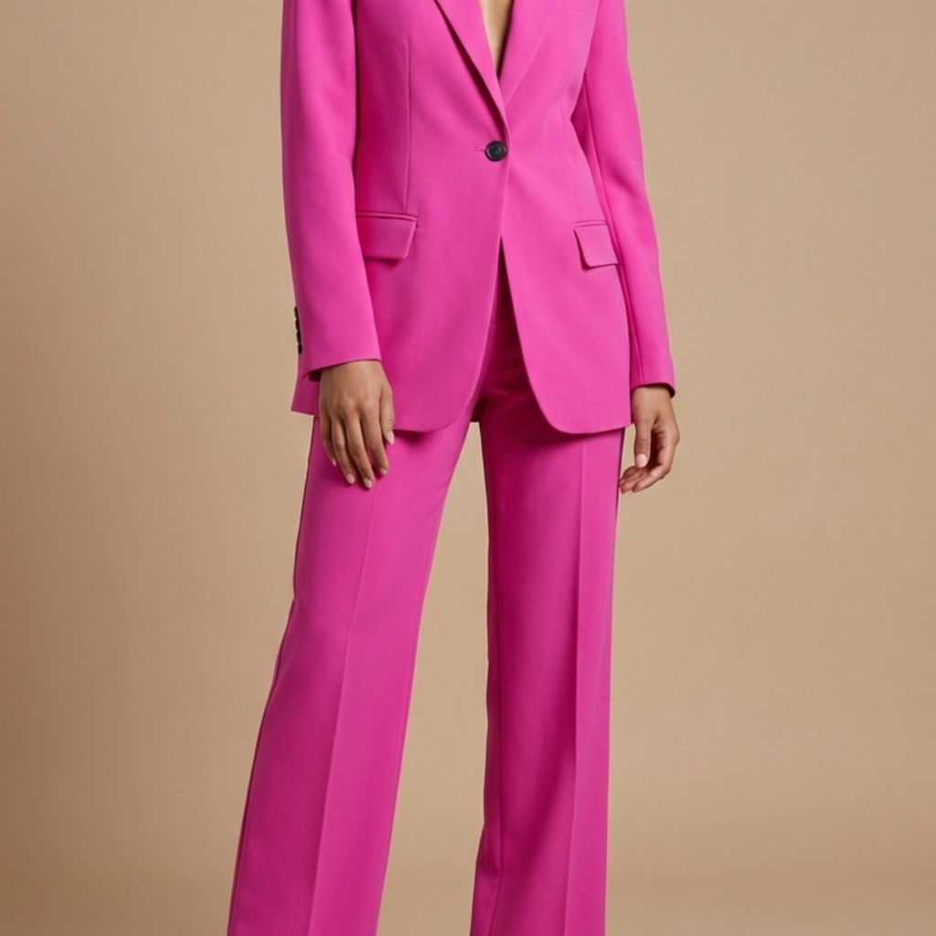 Women's Elegant Blazer and Wide Leg Trousers Suit Set