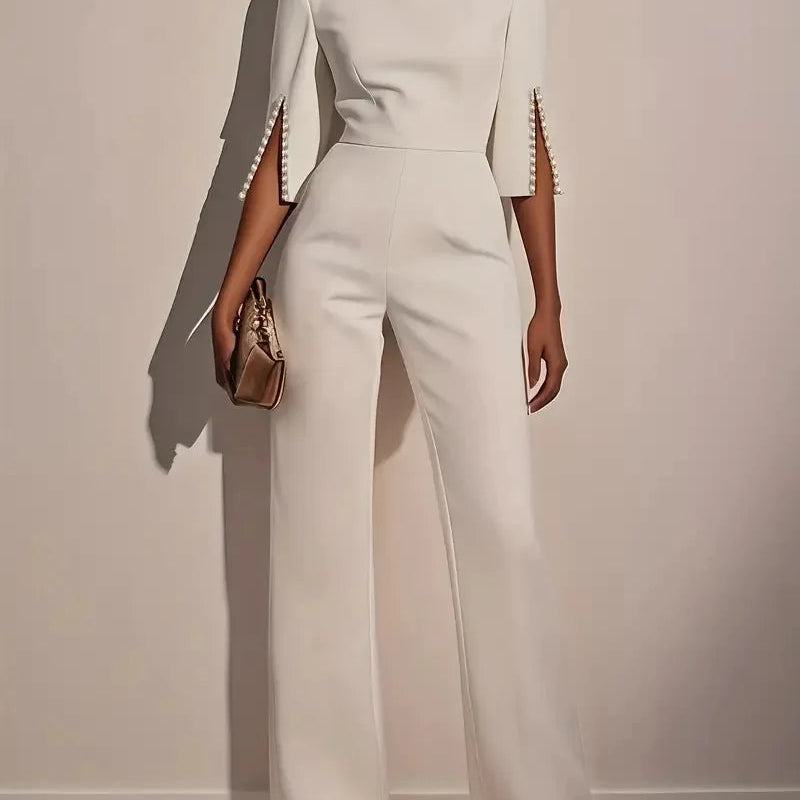 Women's Elegant Tailored Wide Leg Jumpsuit
