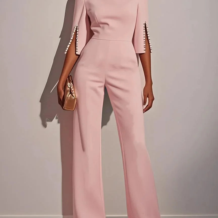 Women's Elegant Tailored Wide Leg Jumpsuit