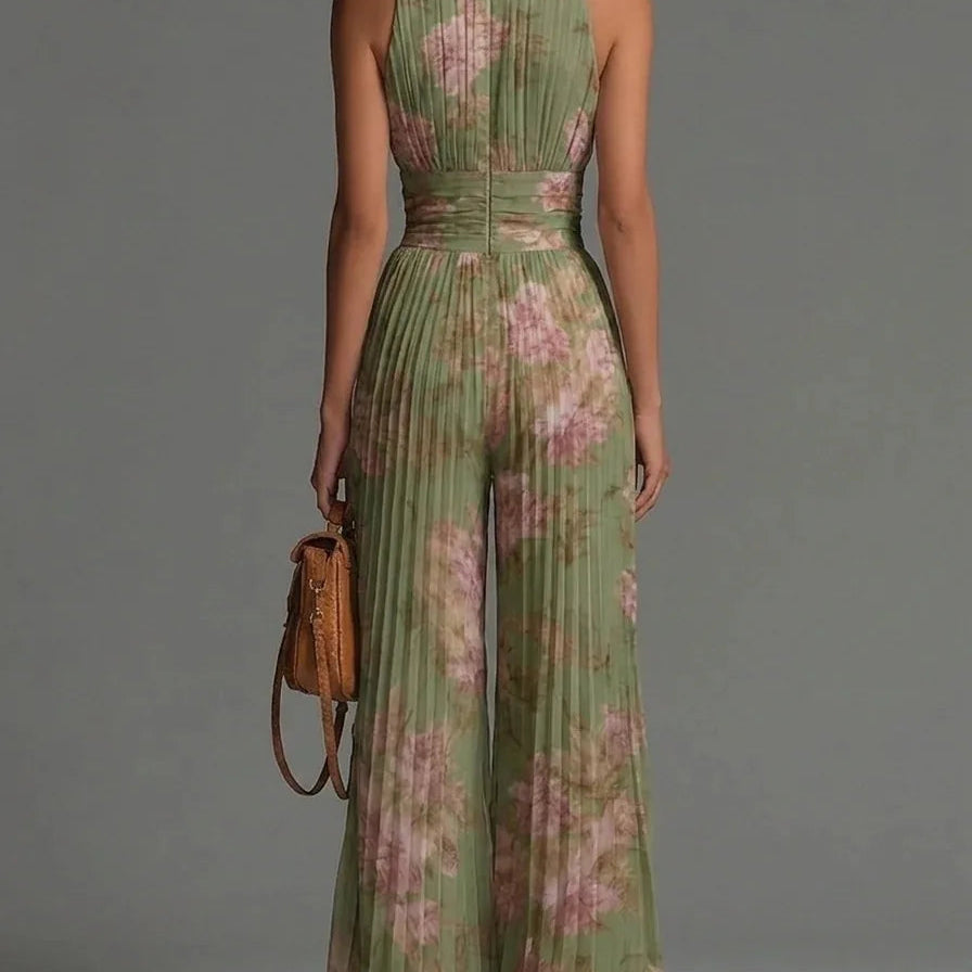 Women's Elegant Floral Halter Neck Jumpsuit