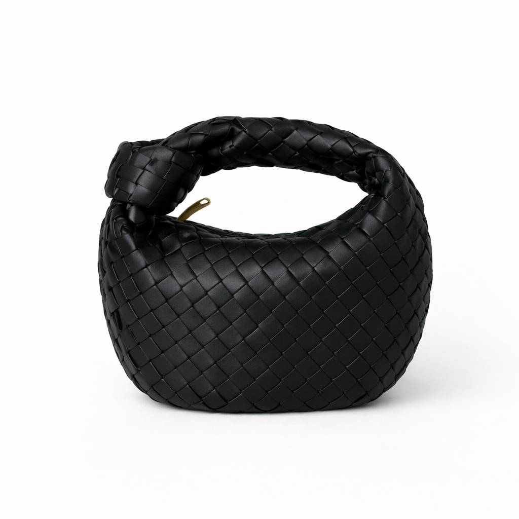 Elegant Woven Knot Handle Bag – Premium Vegan Leather
