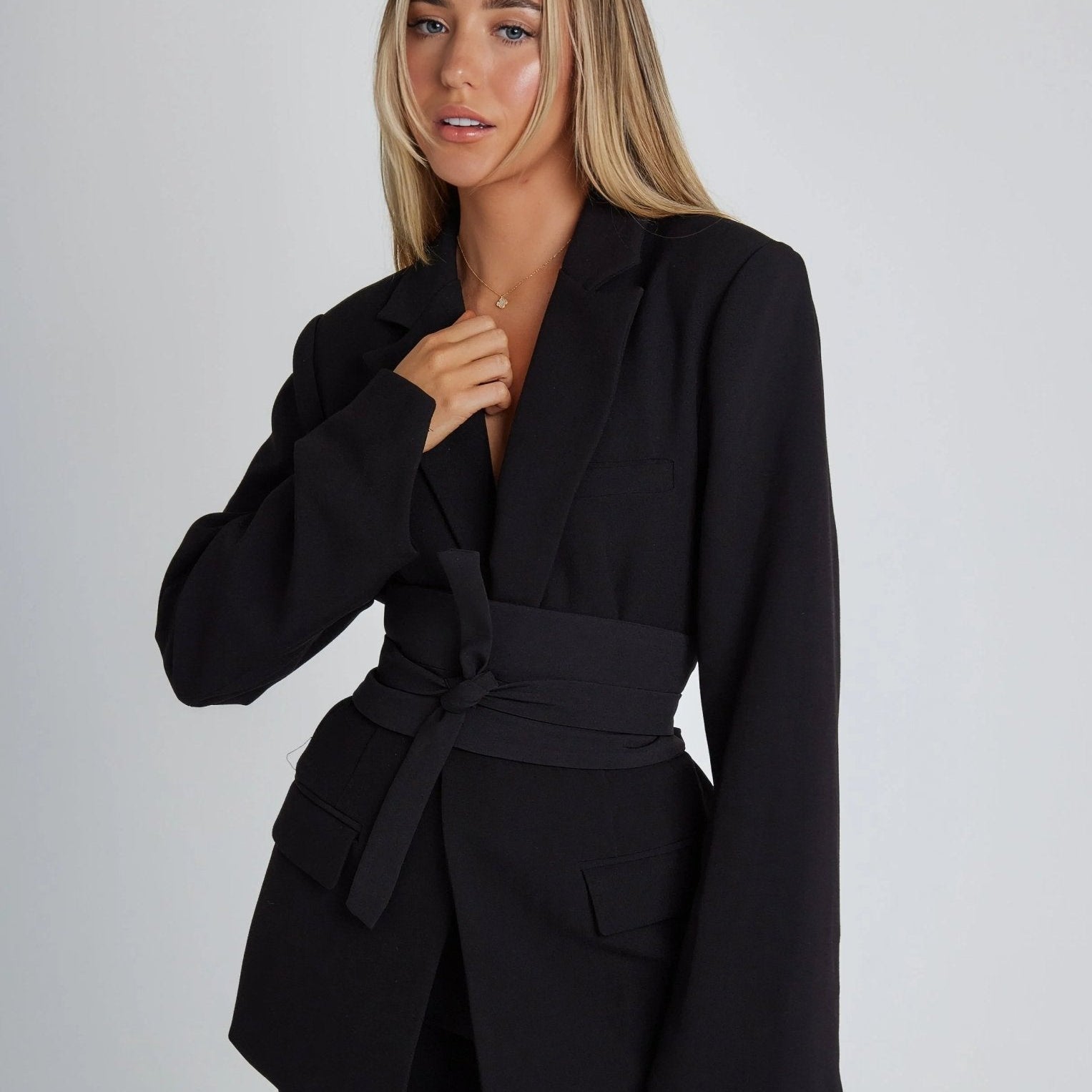 Women's Blazer with Self Tie Waist