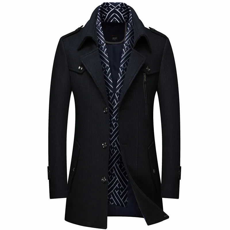 The Oundle Men's Mid Length Wool Blend Overcoat