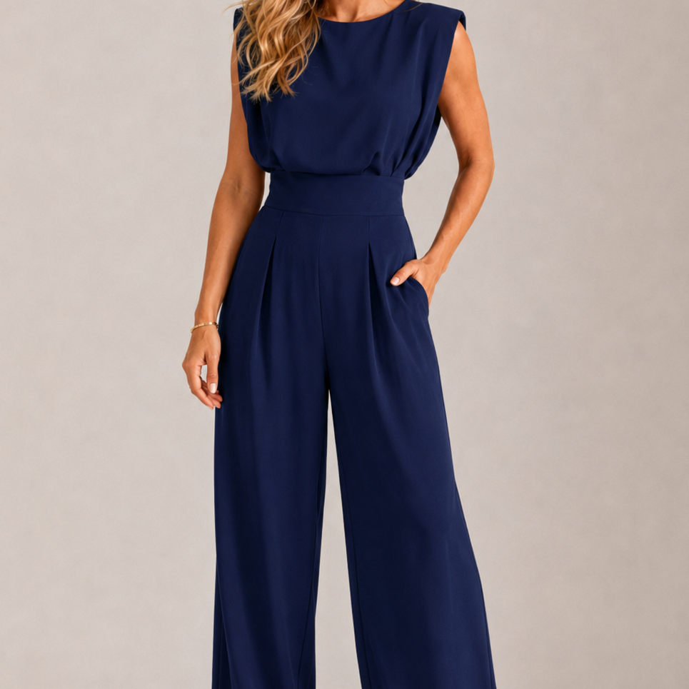 Women's Wide Leg Jumpsuit with Pockets