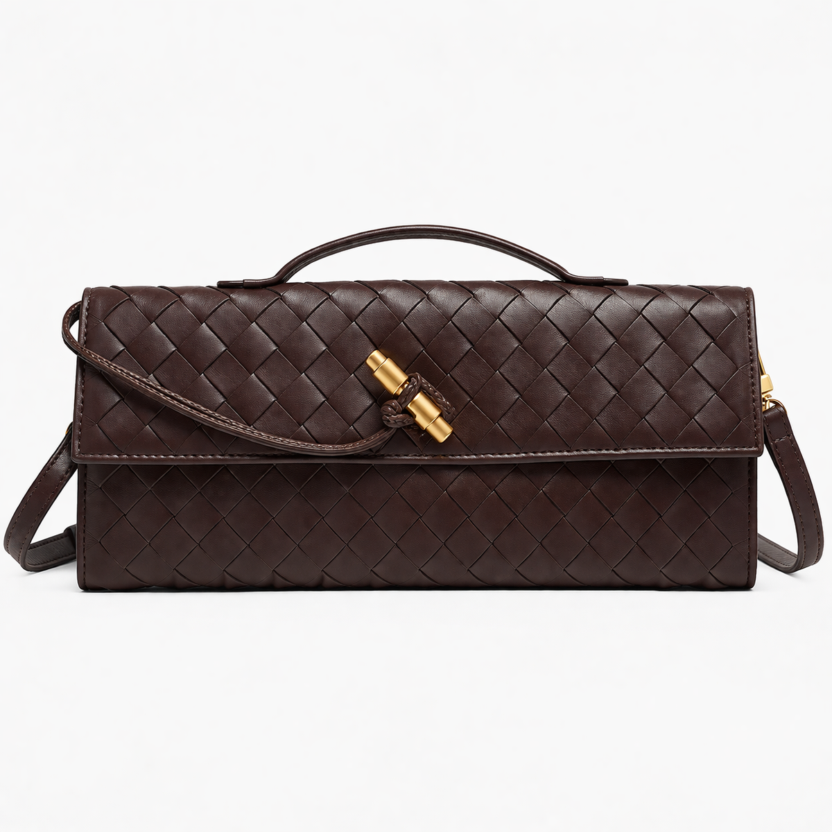 Elegant Woven Clutch Bag – Luxe Evening Shoulder Design