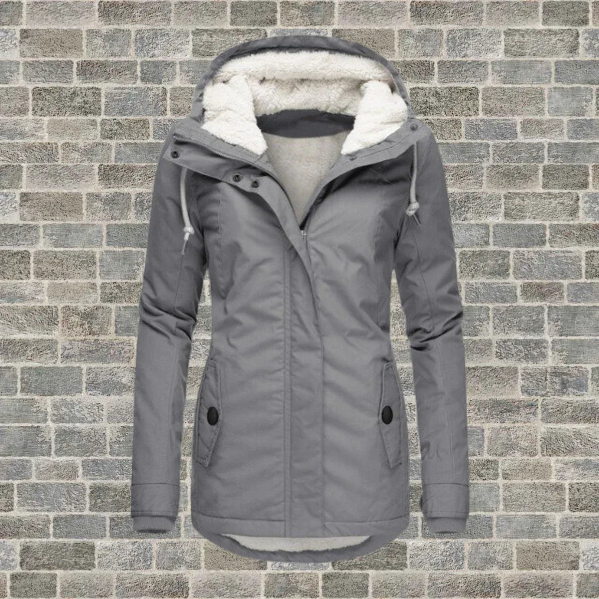 Women's Fur Hooded Winter Parka – Warm Fleece Lined Jacket