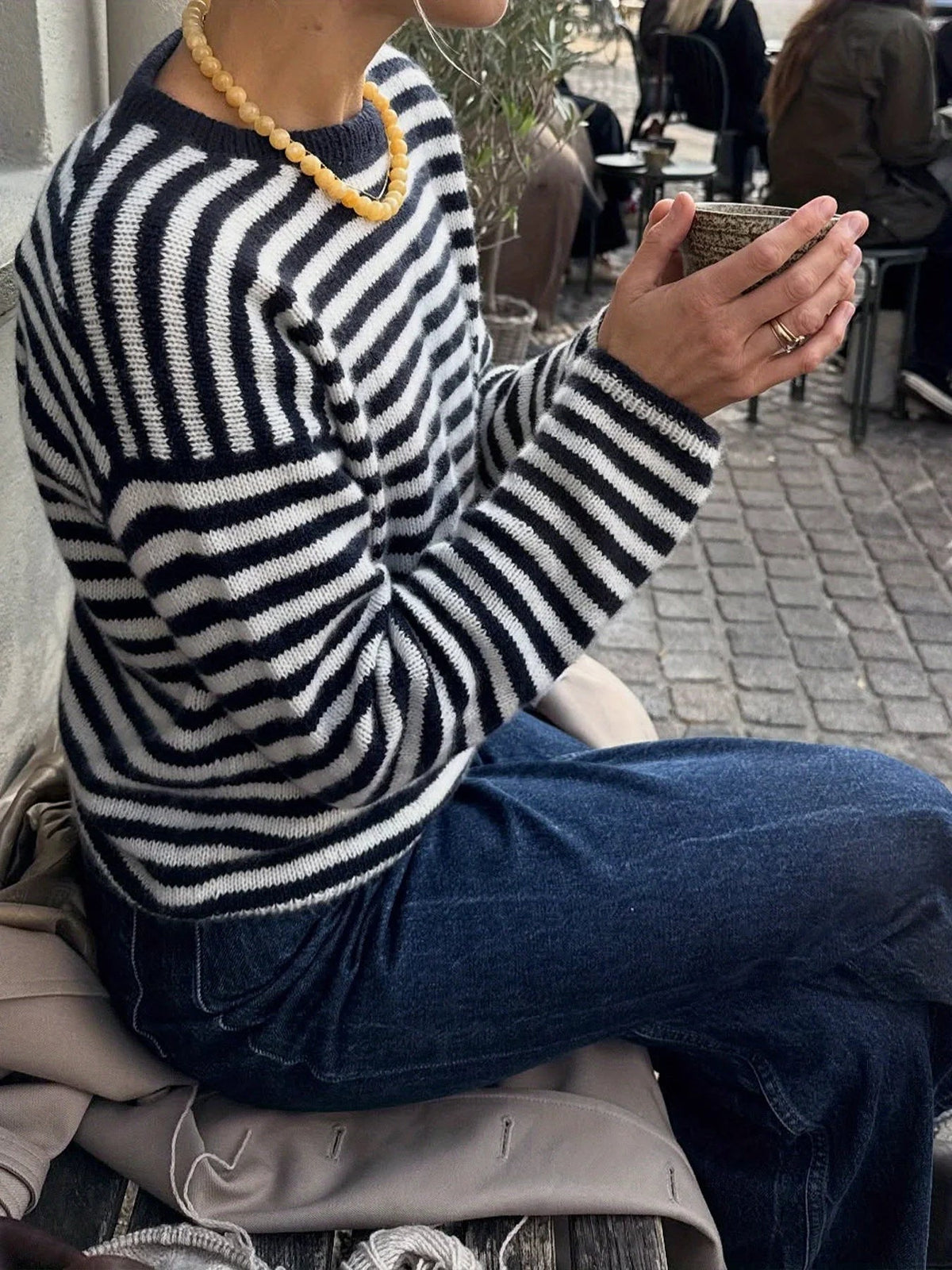 Women's Casual Striped Knit Sweater