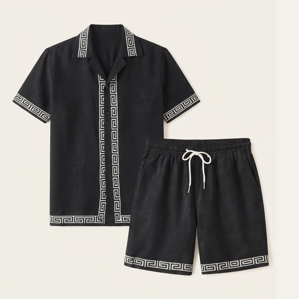 The Glenwood Ridge Men’s Casual Print Set – Shirt & Shorts