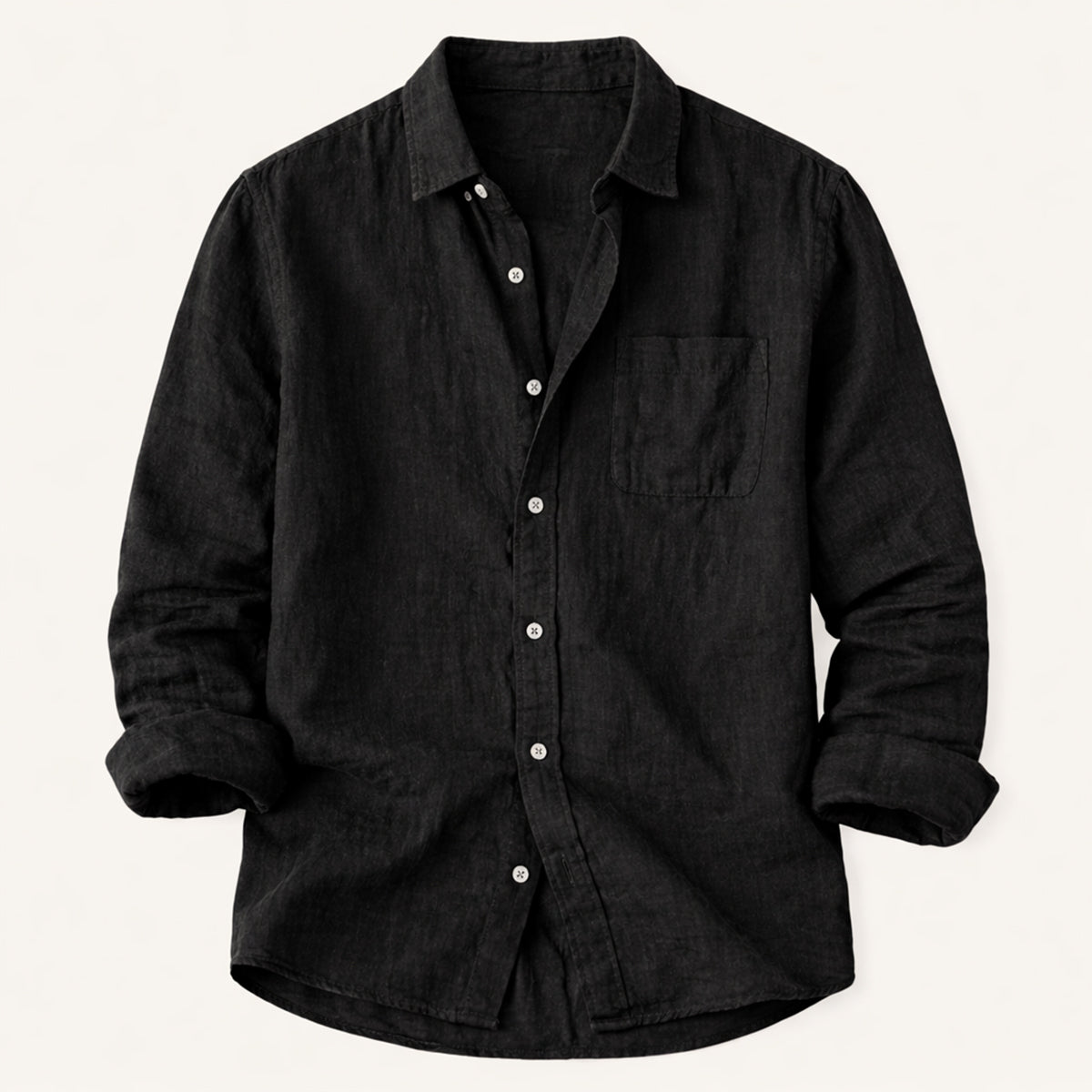 The Knightsbridge Men’s Lightweight Stand Collar Cotton Linen Shirt
