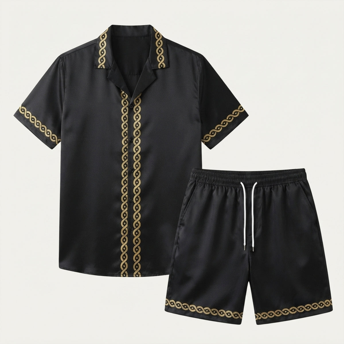 The Stonehill Men’s Retro Print Set – Shirt & Shorts