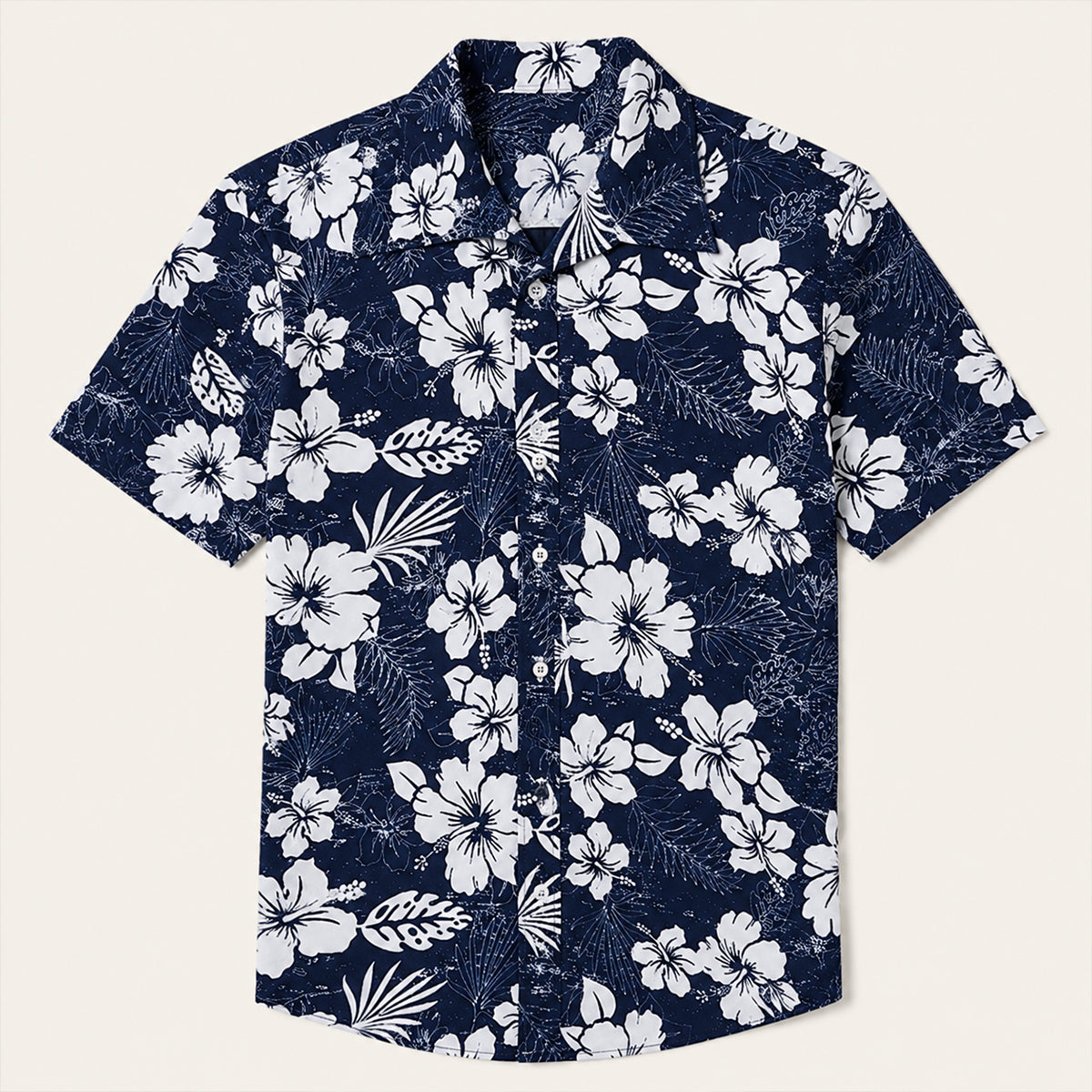 The Silverfield Men’s Lightweight Tropical Coconut Print Hawaiian Beach Shirt