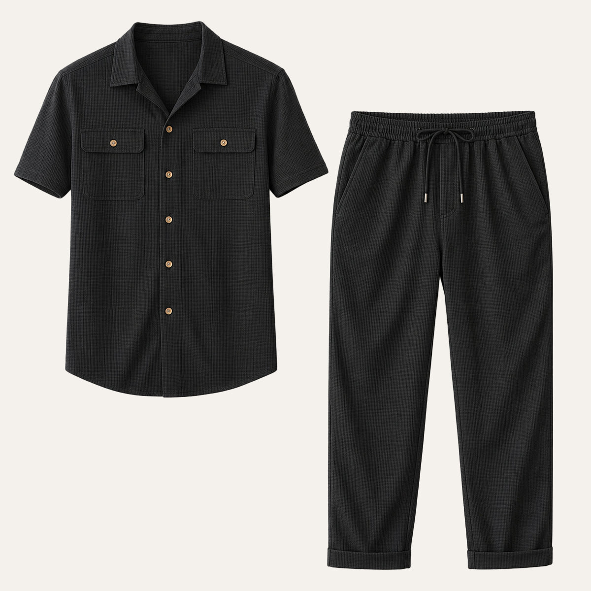 The Edgemont Men’s Casual Button-Up Shirt & Pants Set