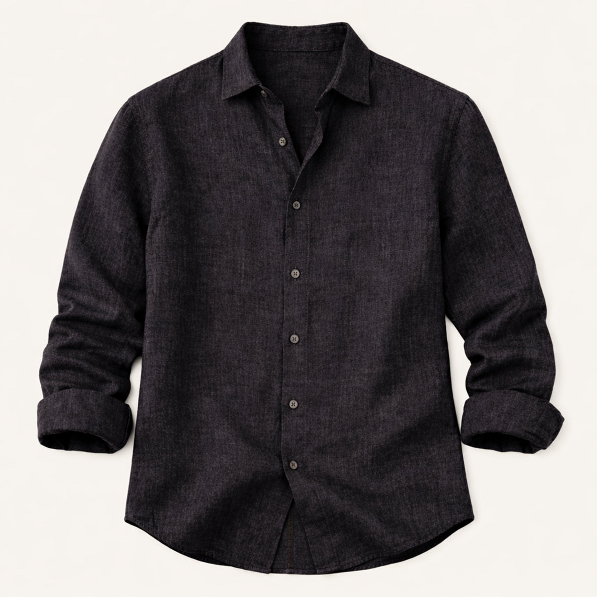 The Meadowfall Men’s Casual Loose Fit Linen Button-Up Shirt