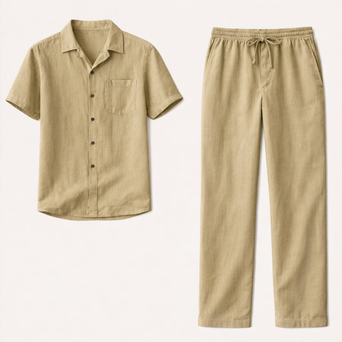 The Soho Men’s Lightweight Linen Beach Set – Shirt & Pants