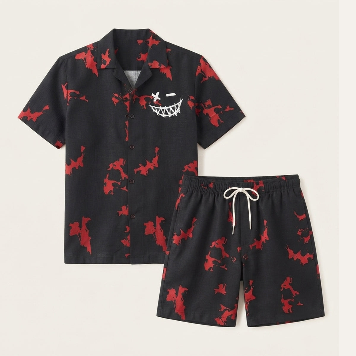 The Glenwood Ridge Men’s Casual Print Set – Shirt & Shorts