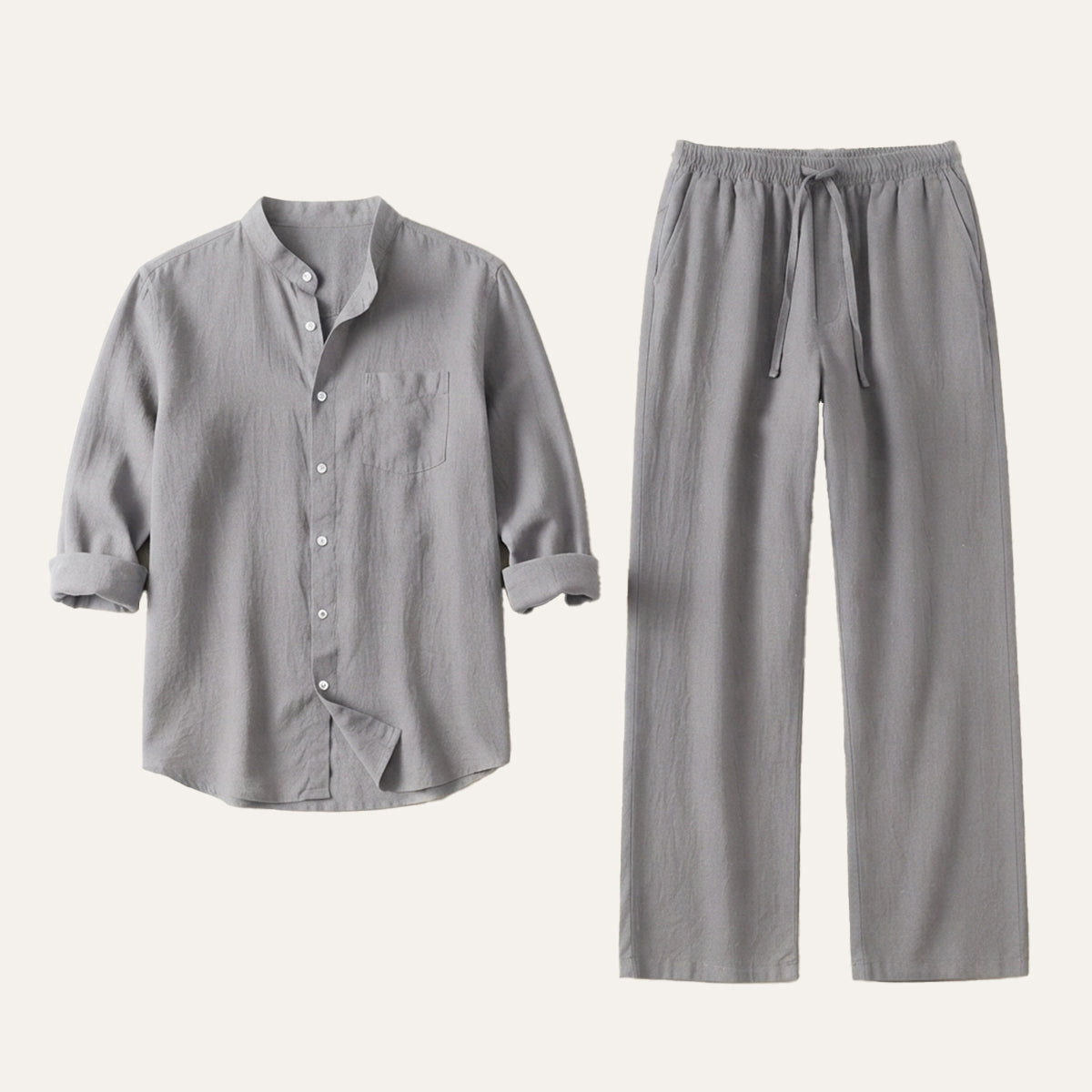 The Meadowwood Men’s Casual Linen Two Piece Set – Shirt & Pants