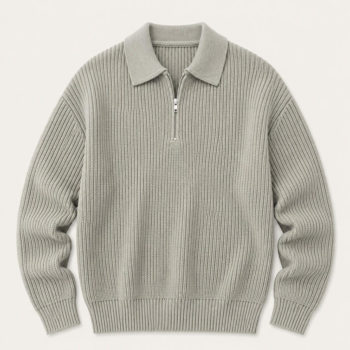 The Siena Men's Half Zip Knit Ribbed Sweater