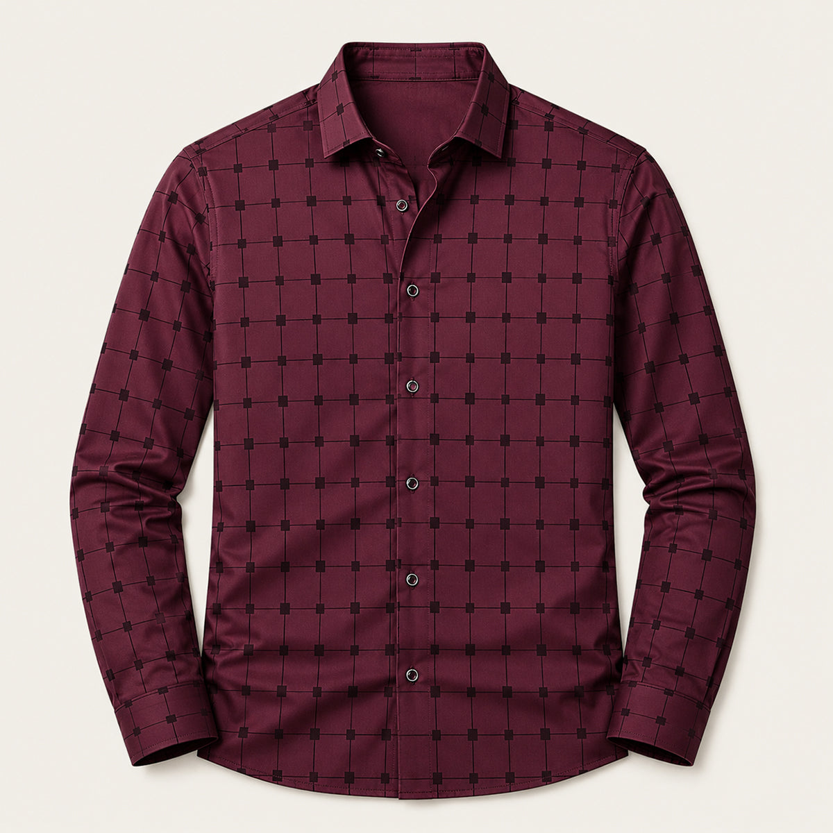 The Caserta Men’s Slim Fit Check Print Dress Shirt
