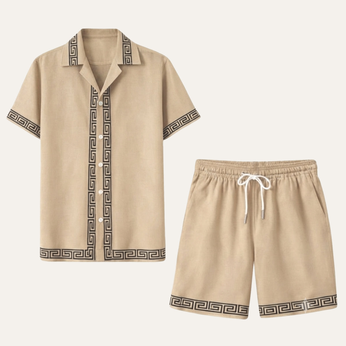The Glenwood Ridge Men’s Casual Print Set – Shirt & Shorts
