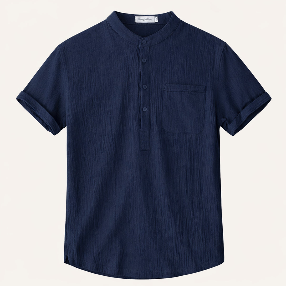 The Inverness Men’s Soft Cotton Linen Henley Shirt