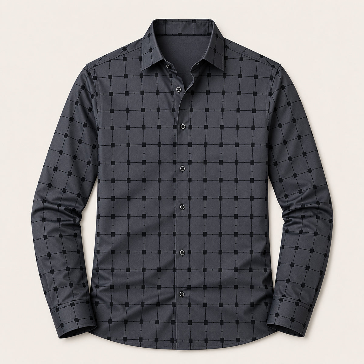 The Caserta Men’s Slim Fit Check Print Dress Shirt