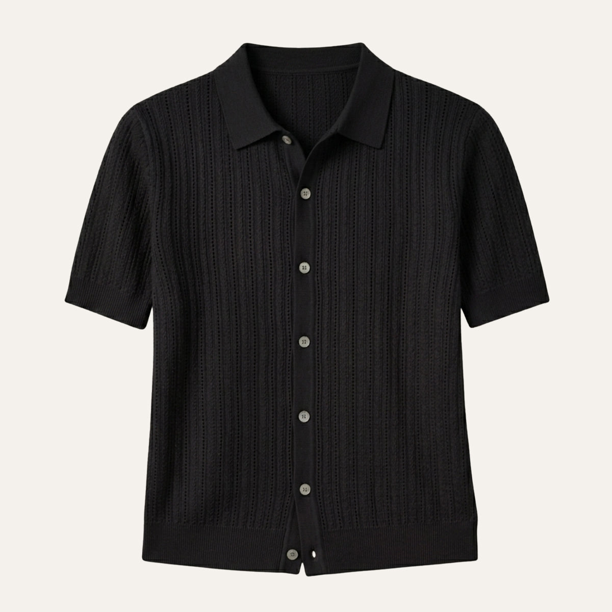 The Trapani Men’s Casual Knit Button Down Polo Shirt