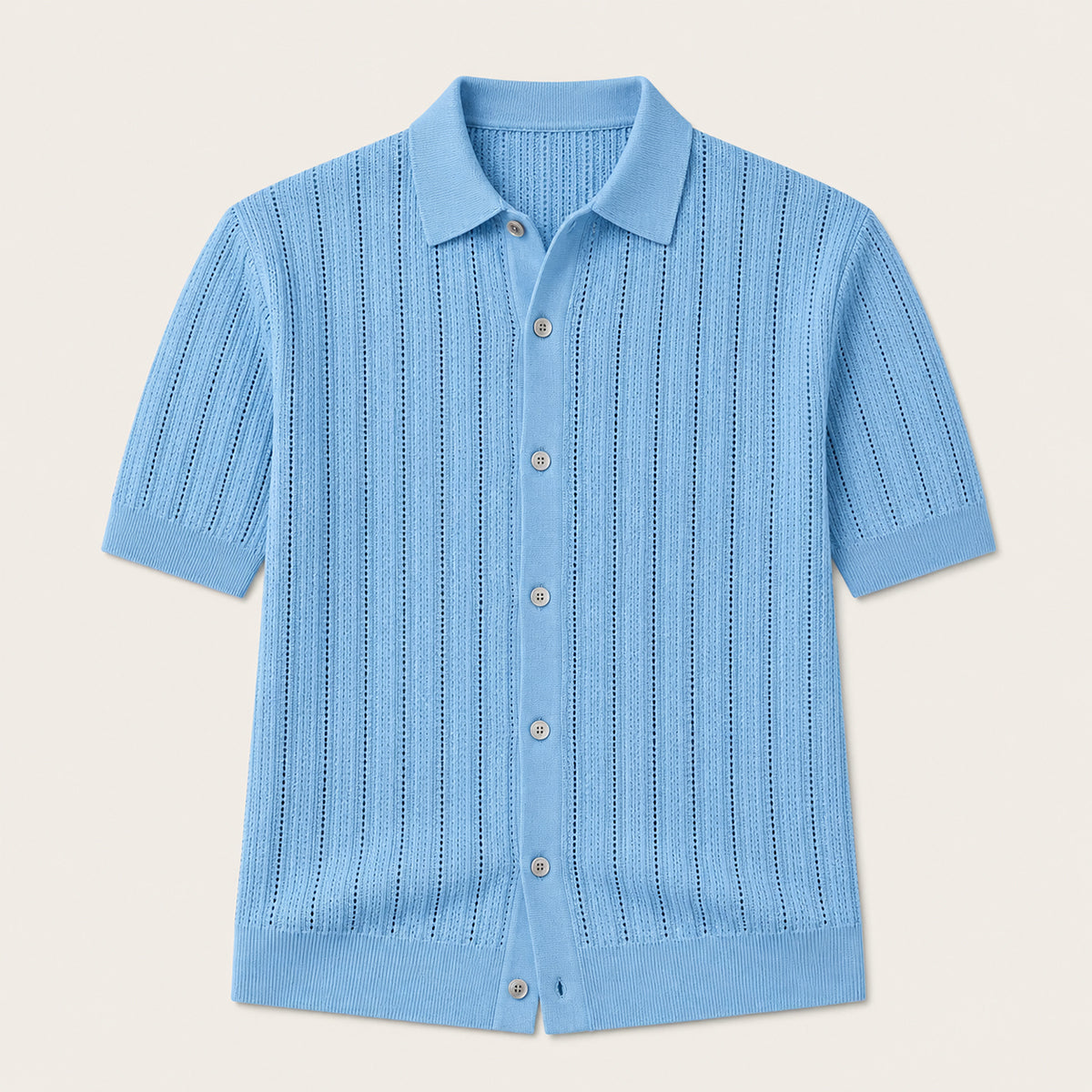The Siracusa Men’s Lightweight Knit Button Down Polo Shirt
