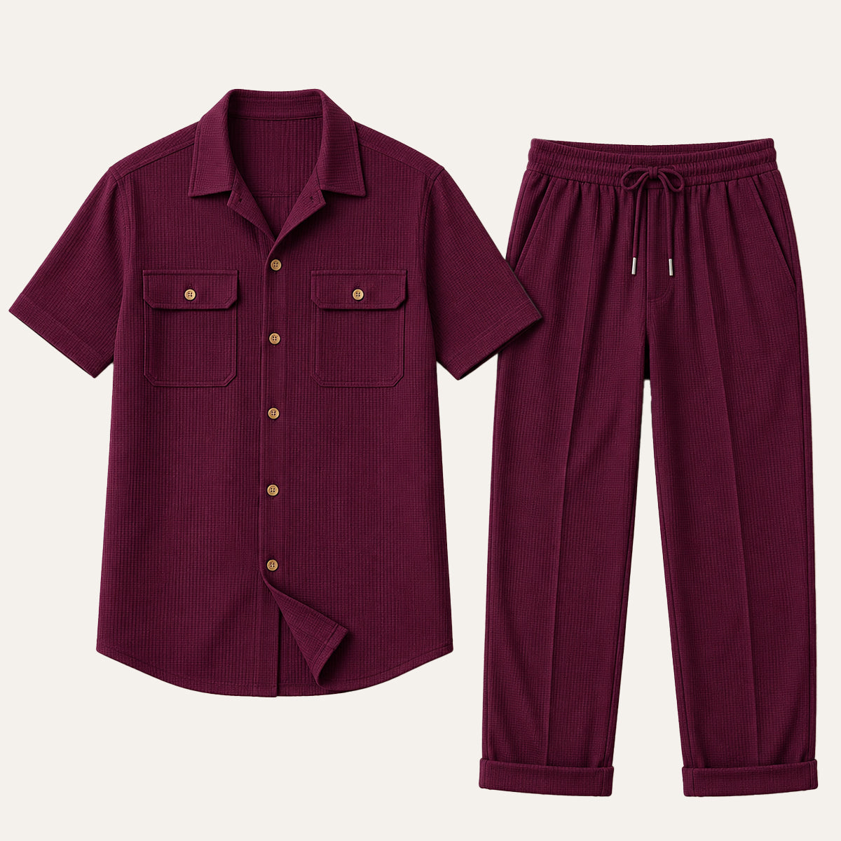 The Edgemont Men’s Casual Button-Up Shirt & Pants Set