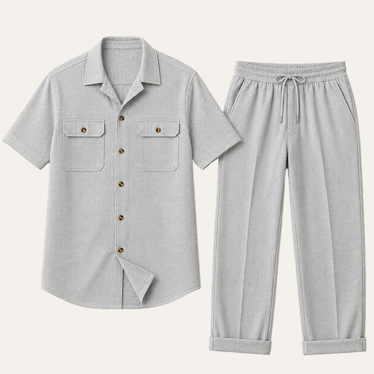 The Edgemont Men’s Casual Button-Up Shirt & Pants Set