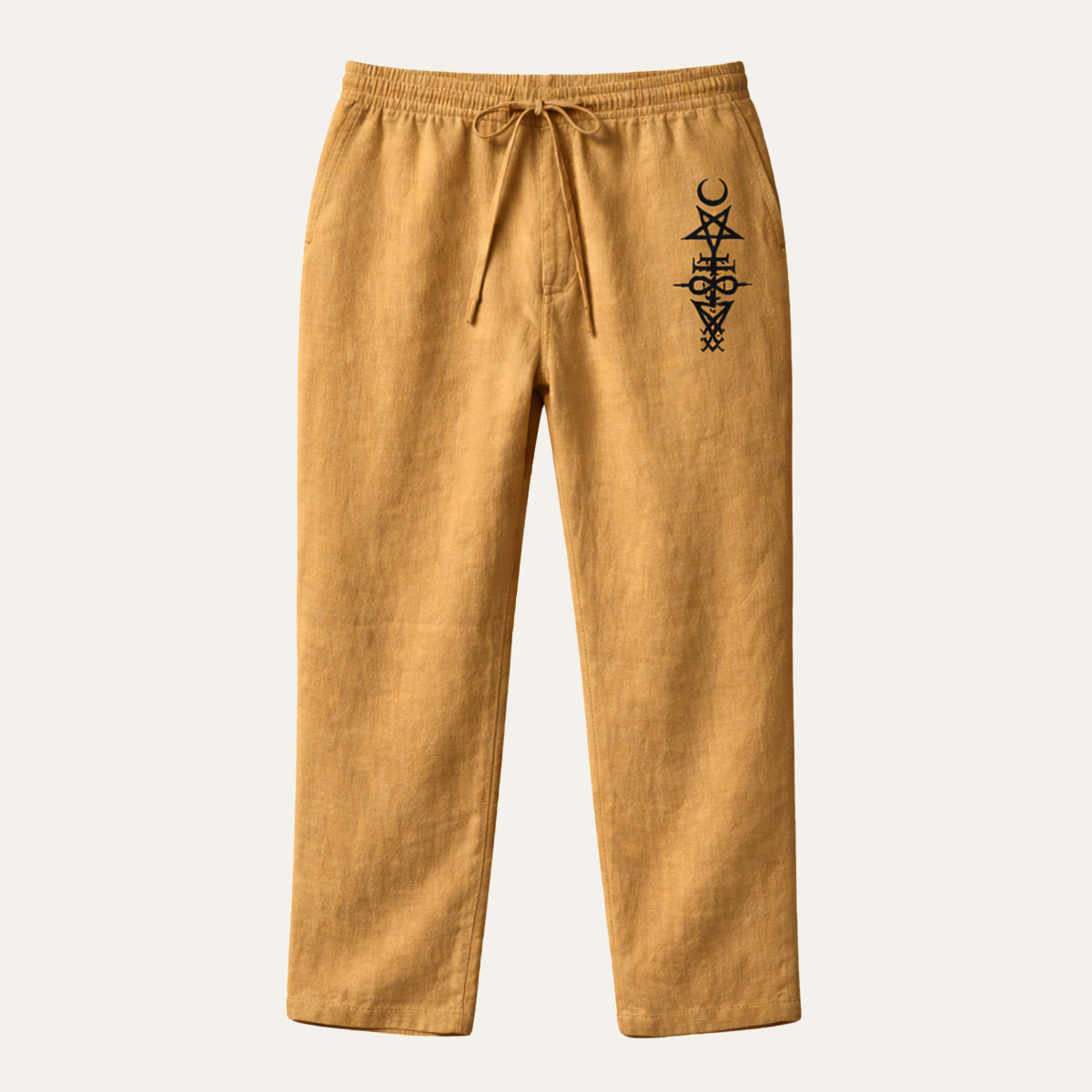 The Maplehill Men’s Casual Relaxed Fit Linen Wide Leg Drawstring Pants