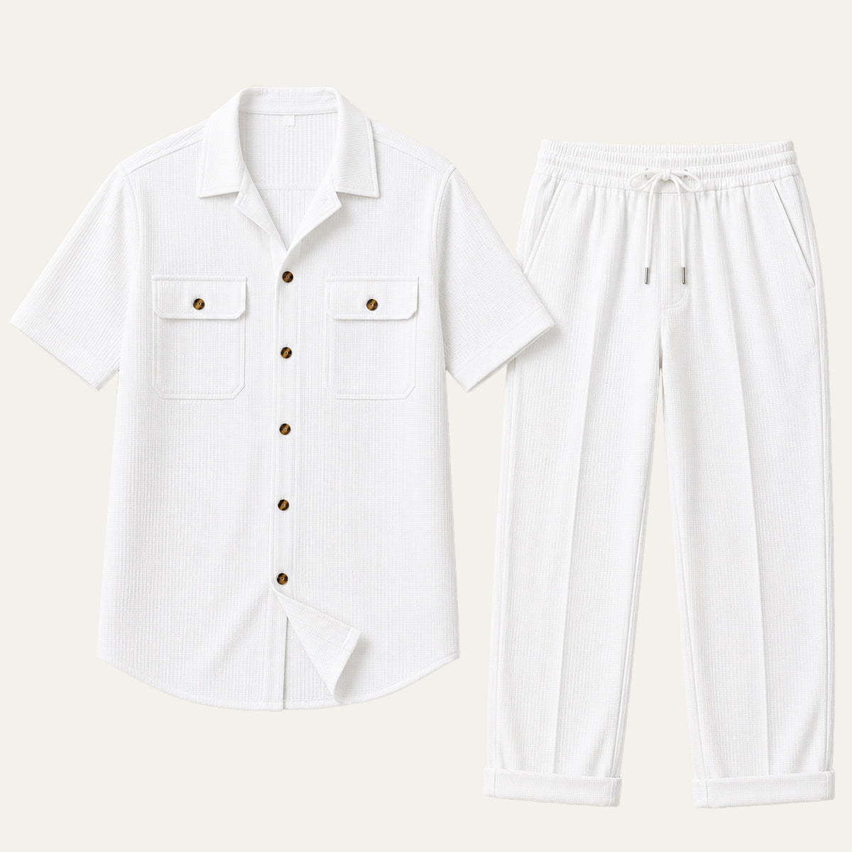 The Edgemont Men’s Casual Button-Up Shirt & Pants Set