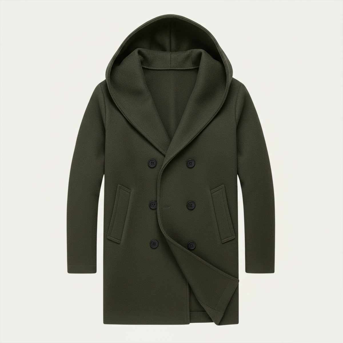 The Bonassola Men’s Double Breasted Hooded Trench Coat