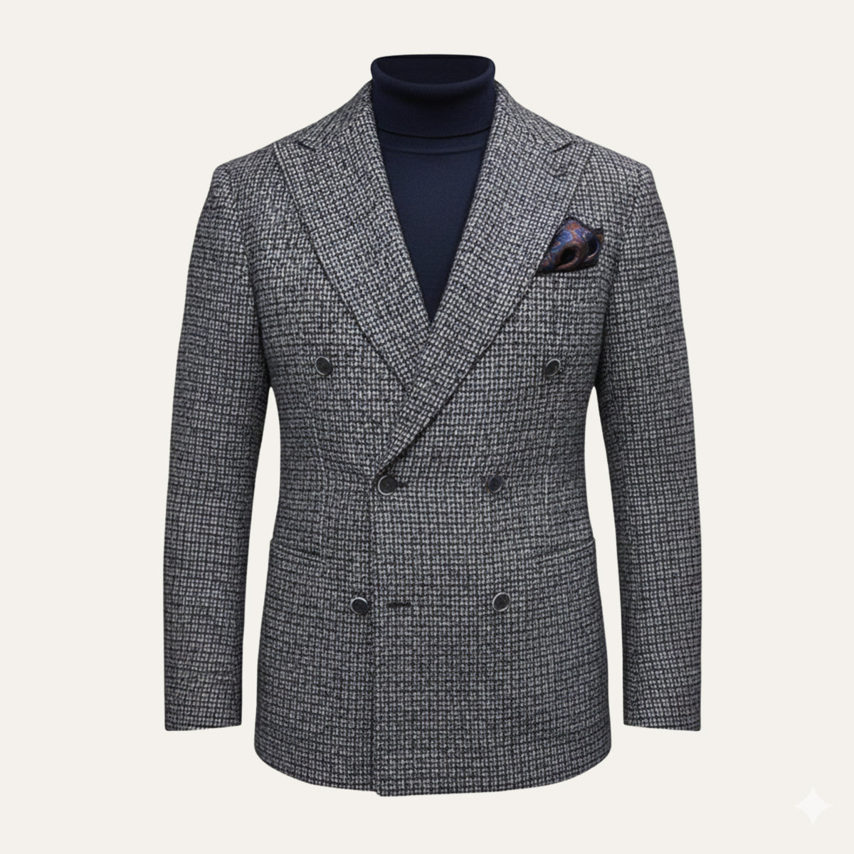 The Garda Porto Men’s Checked Double Breasted Plaid Blazer Jacket