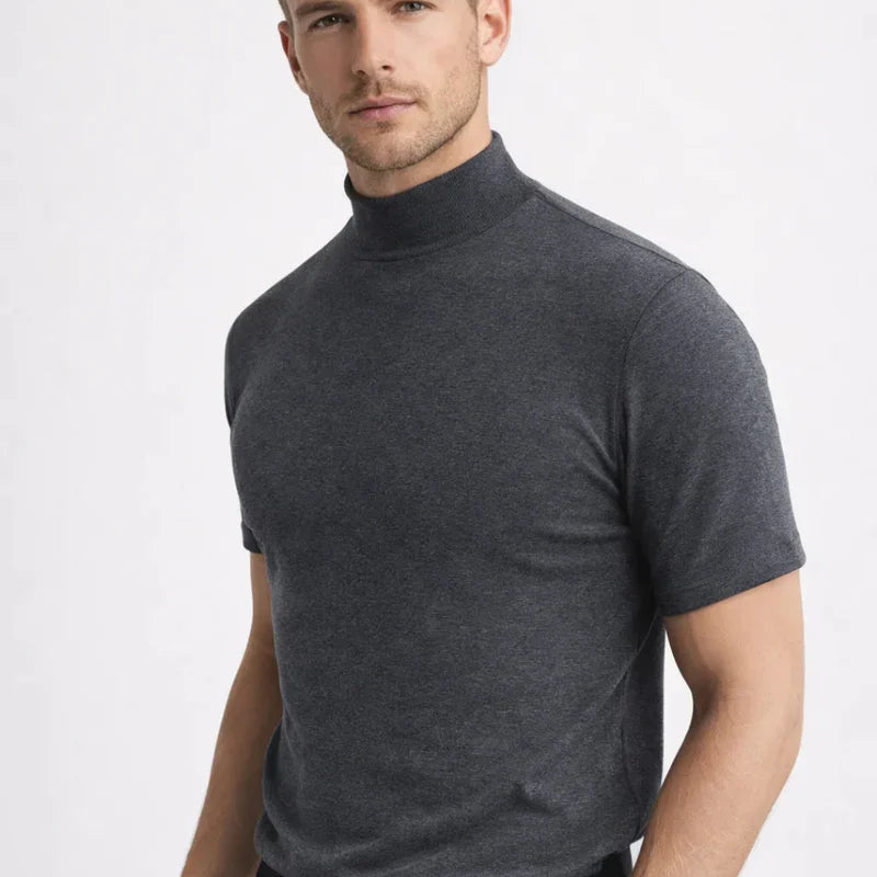 The Palermo Men's Mock Neck Fitted T Shirt