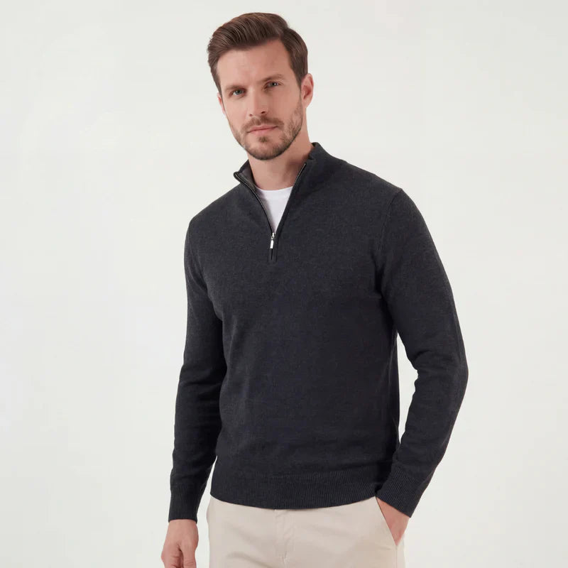The Bologna Men's Quarter Zip Knit Sweater