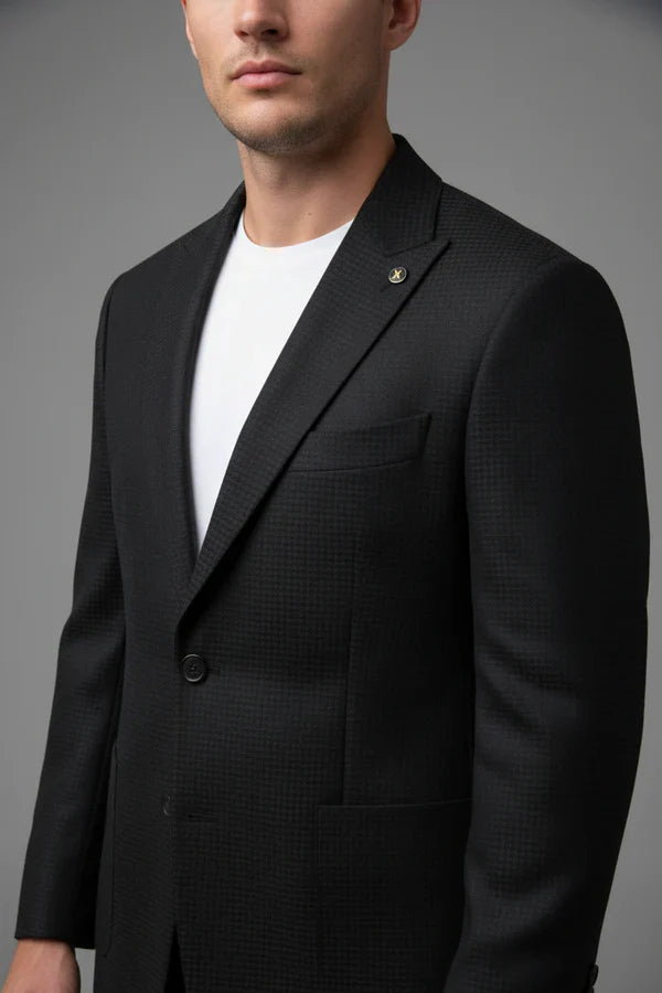 The Henderson Men's Smart Slim Fit Business Blazer - Black