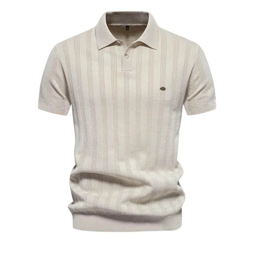 The Berkeley Men's Vertical Stripe Knit Polo Shirt