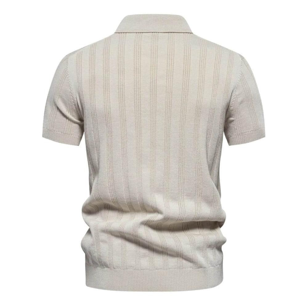 The Berkeley Men's Vertical Stripe Knit Polo Shirt
