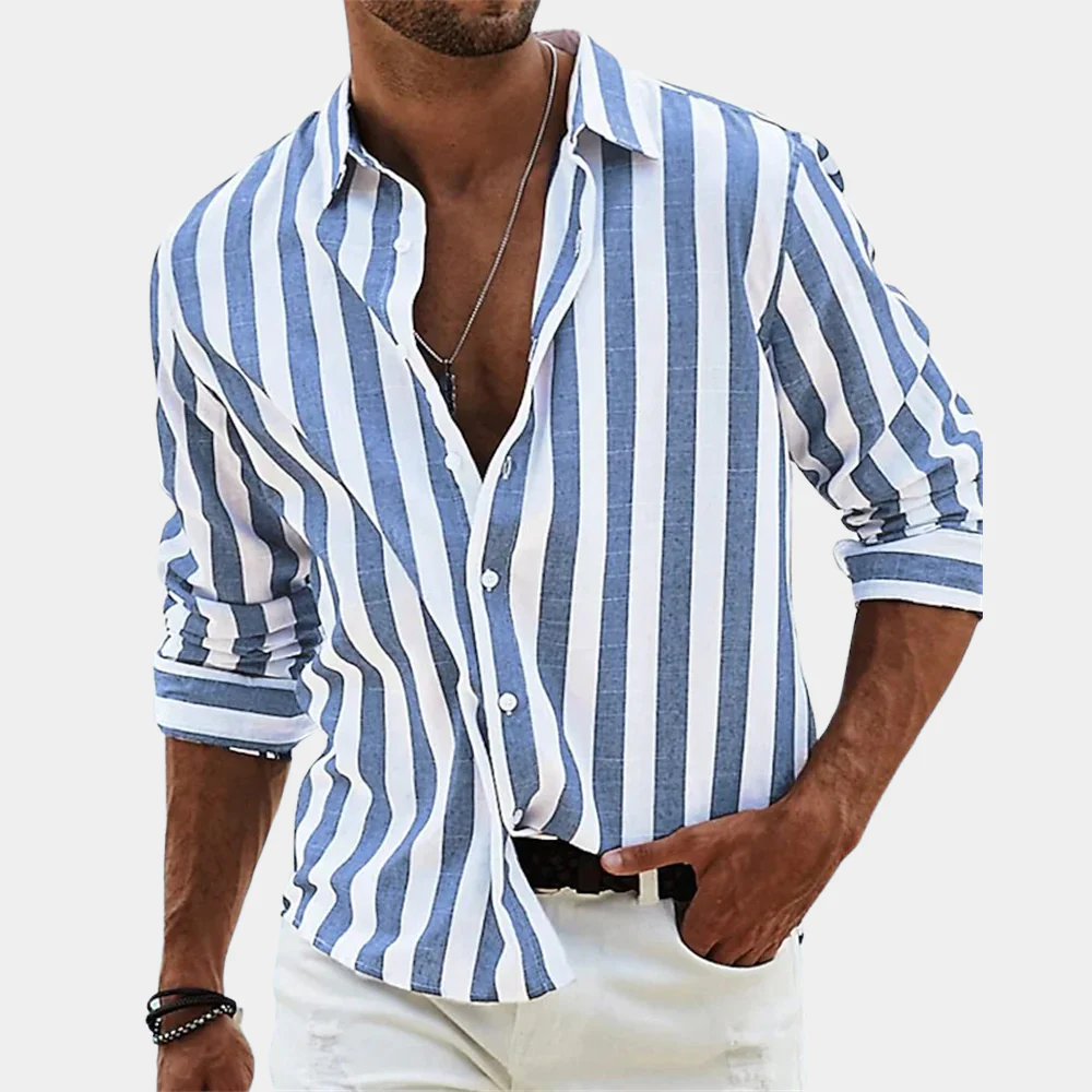 The Valencia Linen Striped Shirt for Men