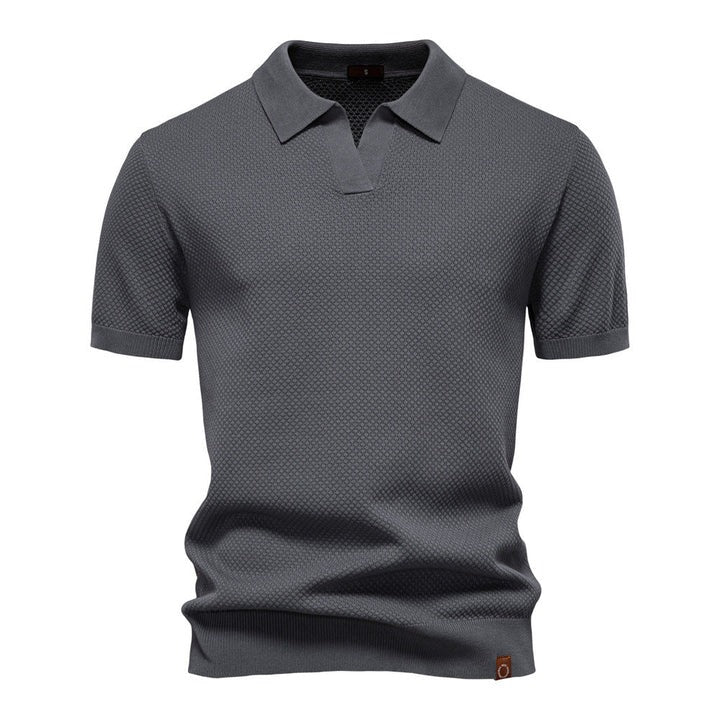 The Desenzano Men's Smart Knit Open Collar Polo Shirt