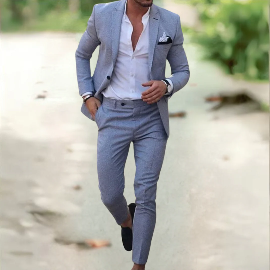 The Santorini Linen Wedding Guest Men Suit