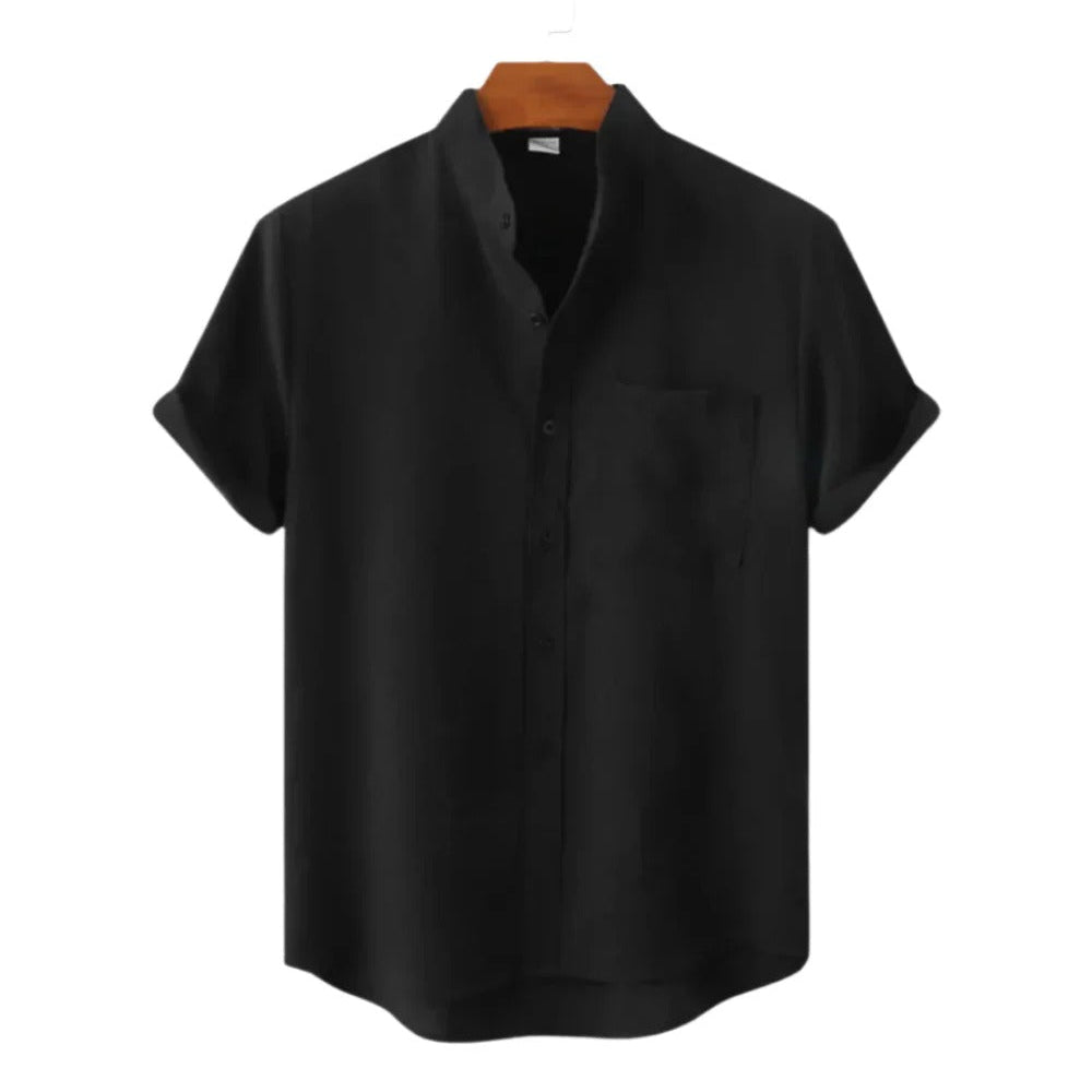 The Hamptons Men's Short Sleeve Collar Linen Shirt