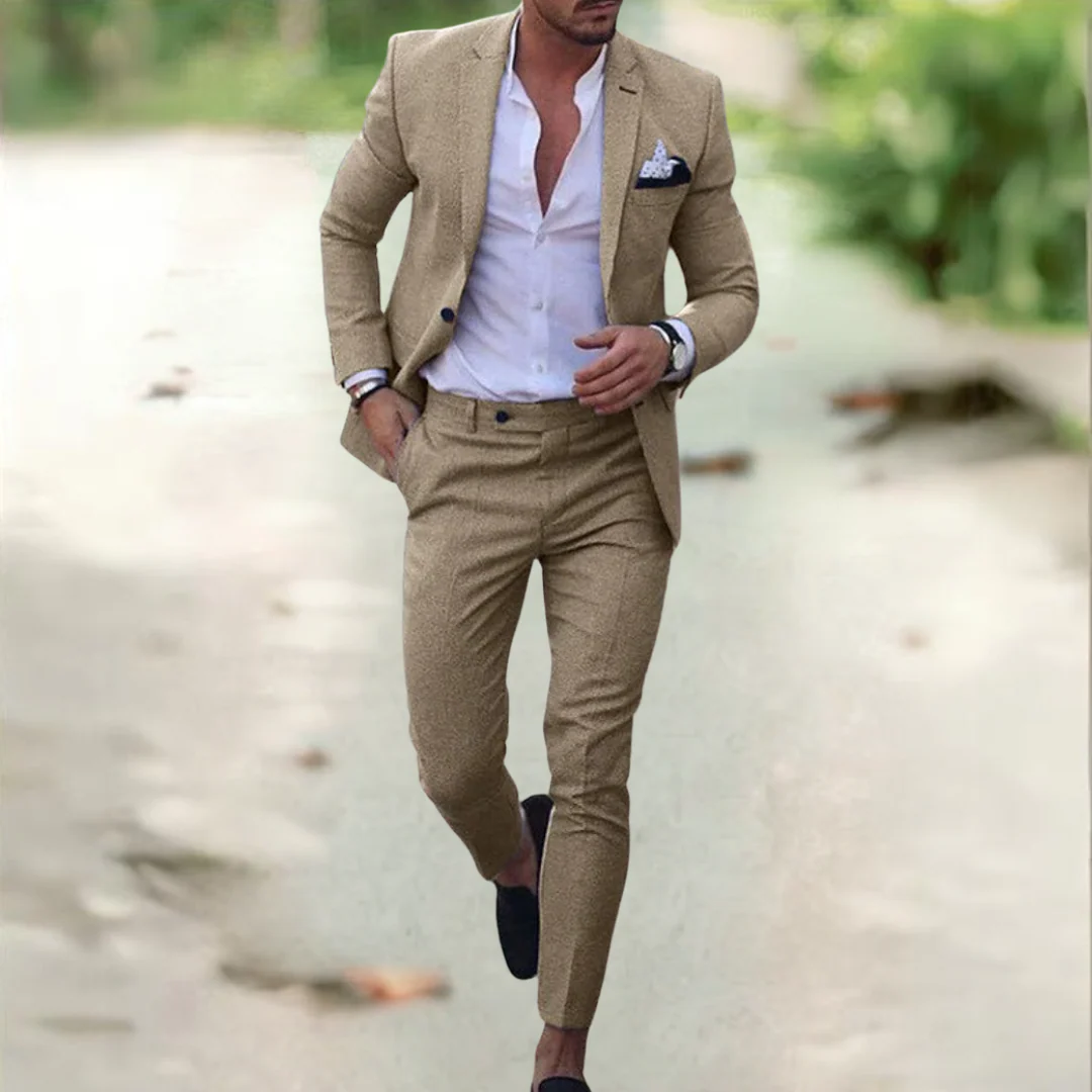 The Santorini Linen Wedding Guest Men Suit