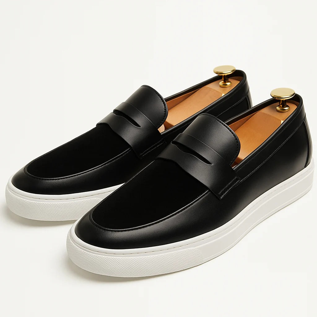 The Wallingford Men's Casual Loafers Moccasins with White Sole