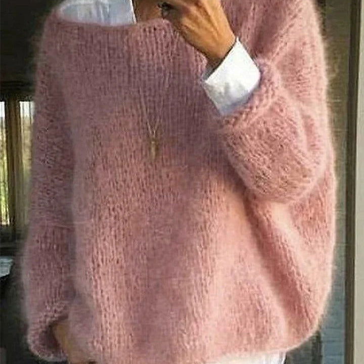 Women's Fluffy Off Shoulder Sweater