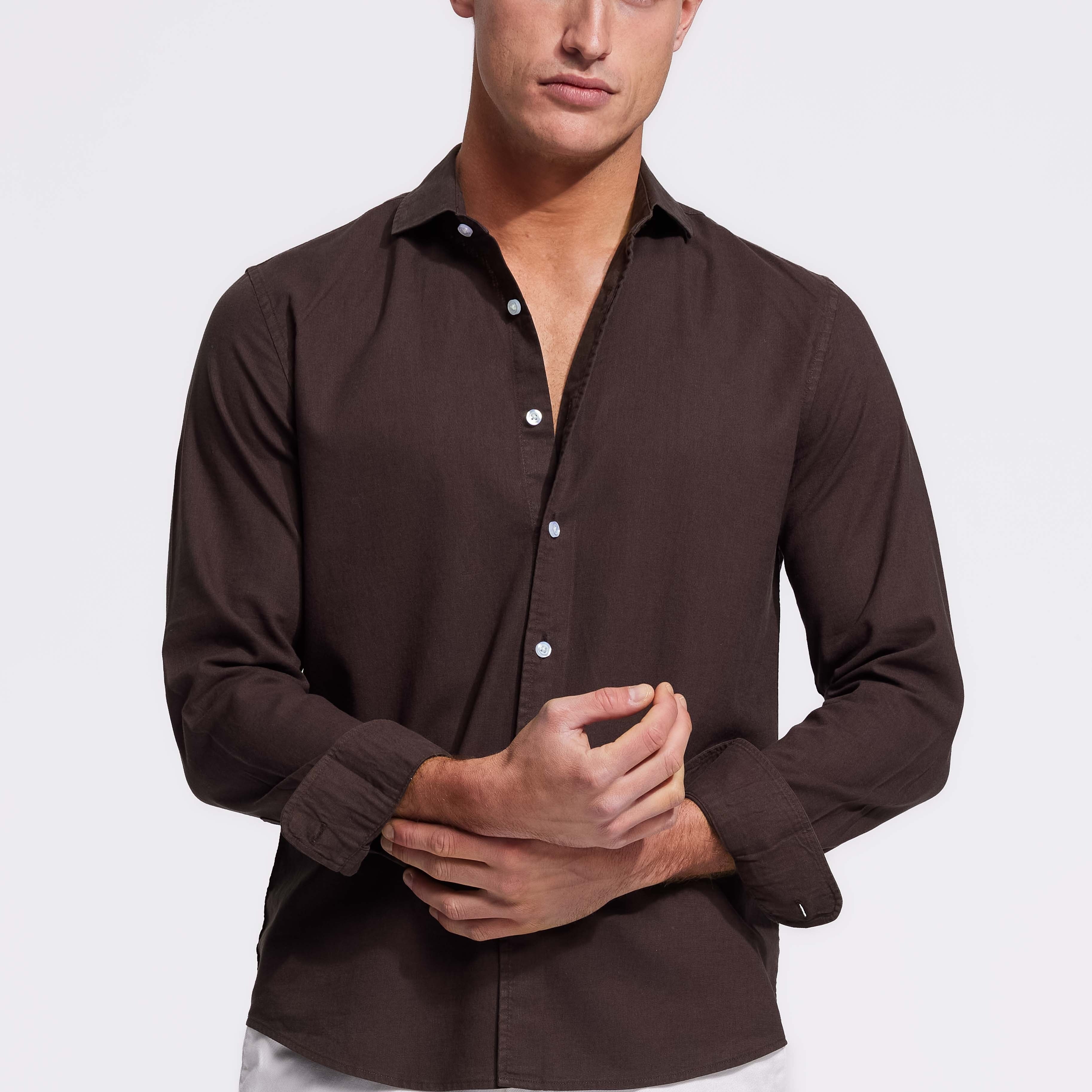 The Bellagio Men's Casual Linen Button Down Shirt