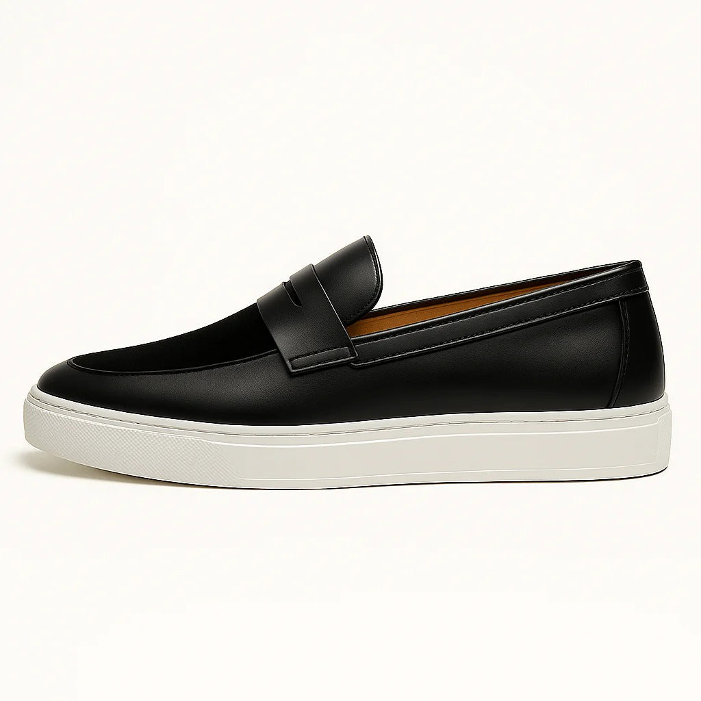 The Wallingford Men's Casual Loafers Moccasins with White Sole