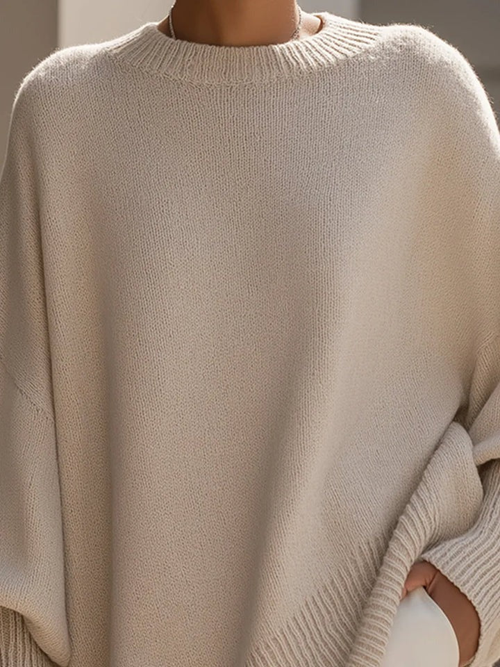 Women's Oversized Sweater with Asymmetrical Hem